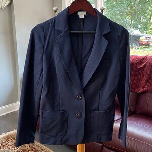 J. Crew Blazer Viscose Stretch Navy Blue Women's Size 4